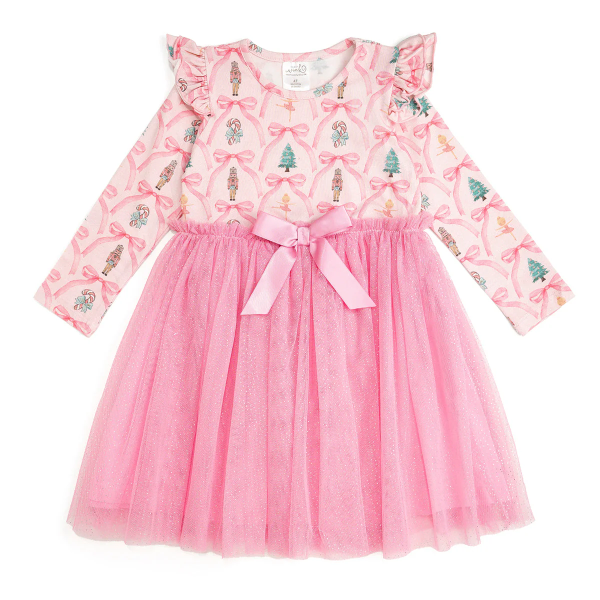 Sweet Wink Nutcracker Trellis Christmas Long Sleeve Tutu Dress