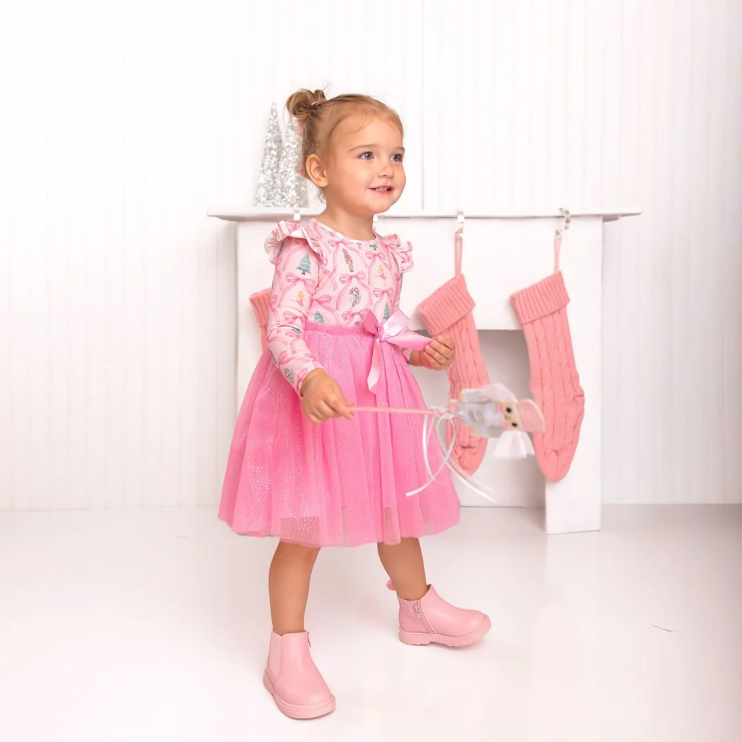 Sweet Wink Nutcracker Trellis Christmas Long Sleeve Tutu Dress