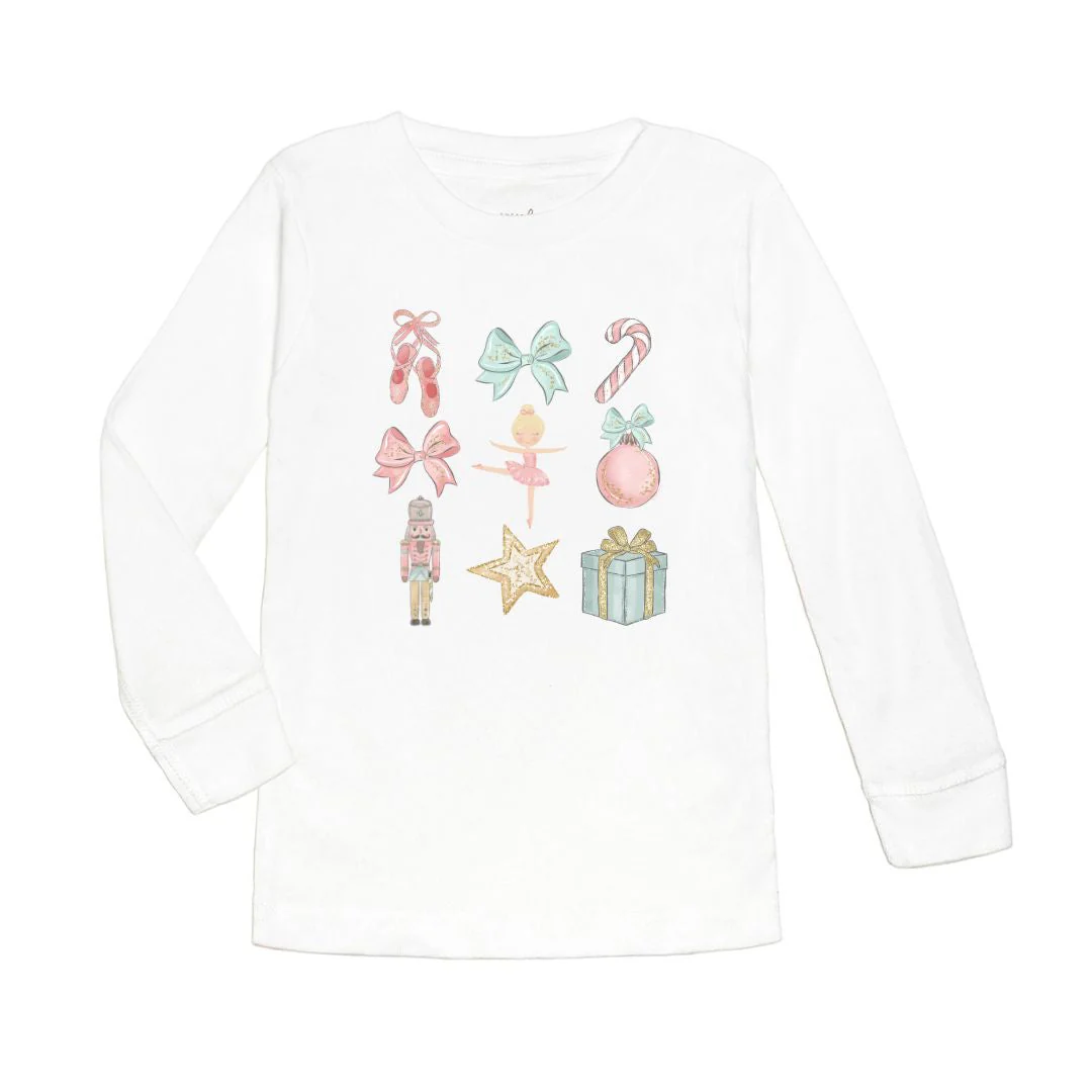 Sweet Wink Nutcracker Cutie Christmas Long Sleeve Shirt White
