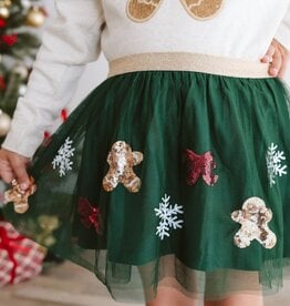 Sweet Wink Gingerbread Joy Sequin Christmas Tutu