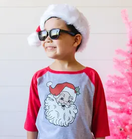 Sweet Wink Retro Santa Christmas Sweatshirt Gray