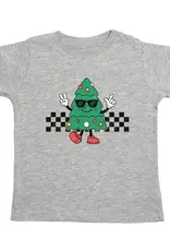 Sweet Wink Christmas Tree Dude Short Sleeve T-Shirt Gray