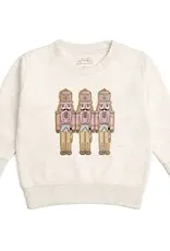 Sweet Wink Pastel Nutcracker Patch Christmas Sweatshirt Natural