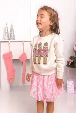 Sweet Wink Pastel Nutcracker Patch Christmas Sweatshirt Natural