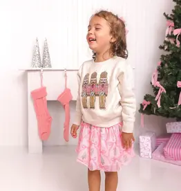 Sweet Wink Pastel Nutcracker Patch Christmas Sweatshirt Natural