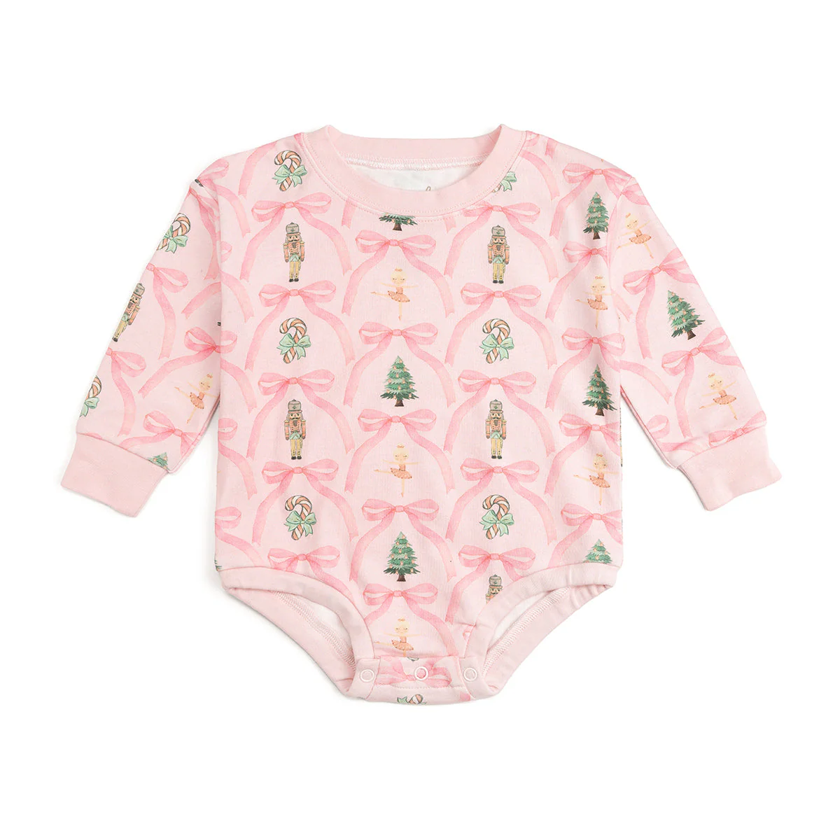 Sweet Wink Nutcracker Trellis Christmas Long Sleeve Romper Ballet