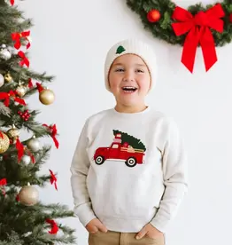 Sweet Wink Christmas Truck Patch Sweatshirt Natural