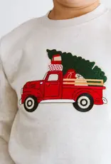 Sweet Wink Christmas Truck Patch Sweatshirt Natural