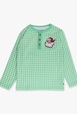 RuffleButts + RuggedButts Knit Long Sleeve Embroidered Henley Tee