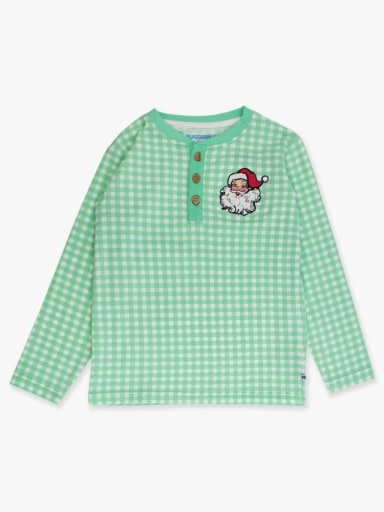 RuffleButts + RuggedButts Knit Long Sleeve Embroidered Henley Tee