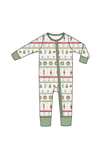 Angel Dear Nutcracker Fair Isle 2 Way Zipper Romper