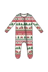 Angel Dear Red Truck Fair Isle - 2 Way Zipper Footie