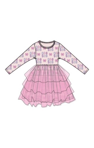 Angel Dear Big Sis - L/S Layered Tulle Dress