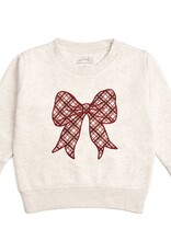 Sweet Wink Christmas Plaid Bow Patch Sweatshirt