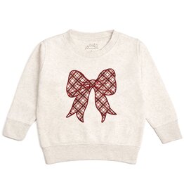Sweet Wink Christmas Plaid Bow Patch Sweatshirt