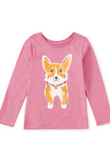 Tea Collection Corgi Love Double-Sided Tee Perennial Pink