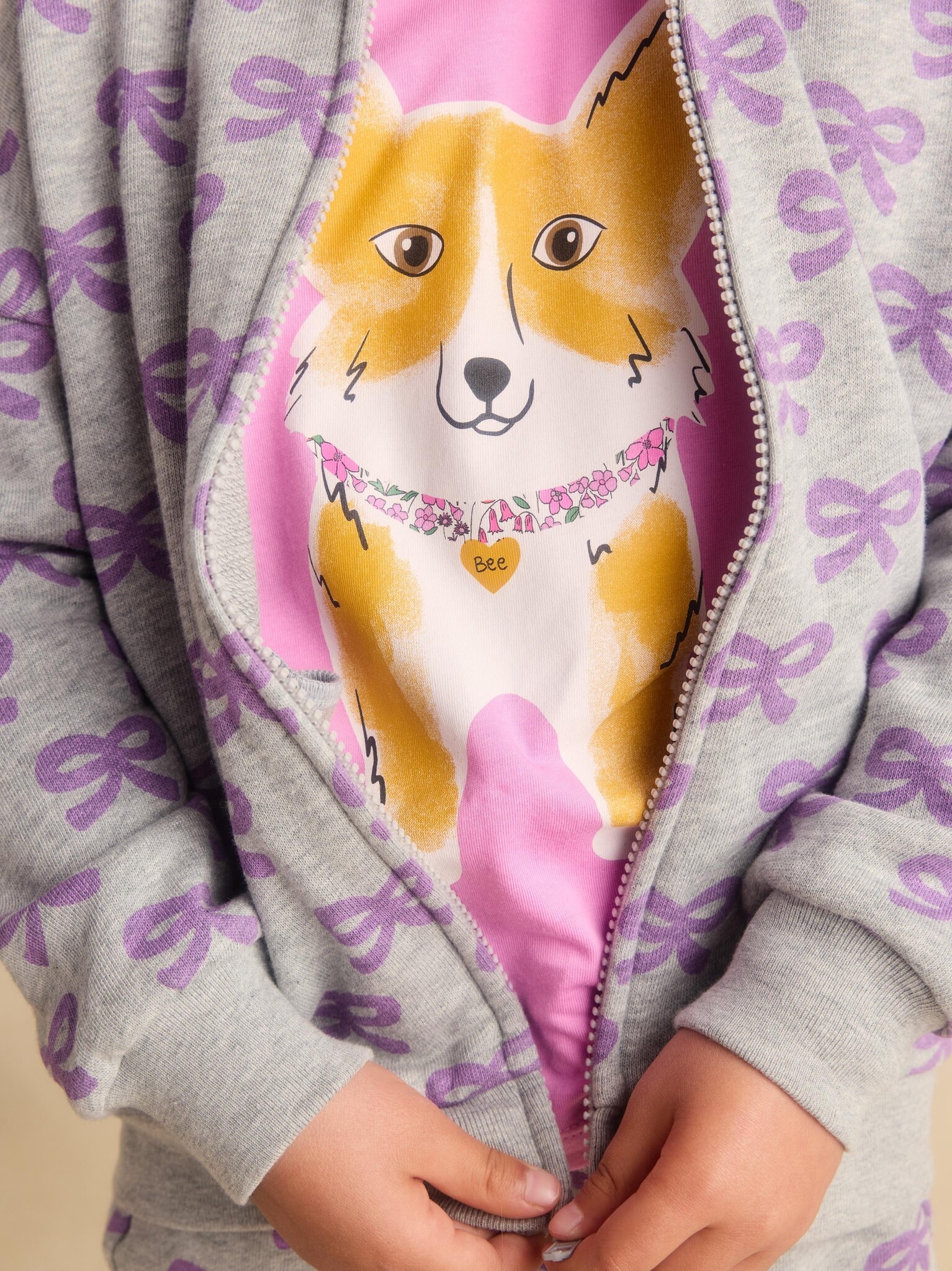Tea Collection Corgi Love Double-Sided Tee Perennial Pink