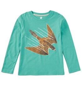 Tea Collection Peregrine Falcon Graphic Tee Glaze Blue