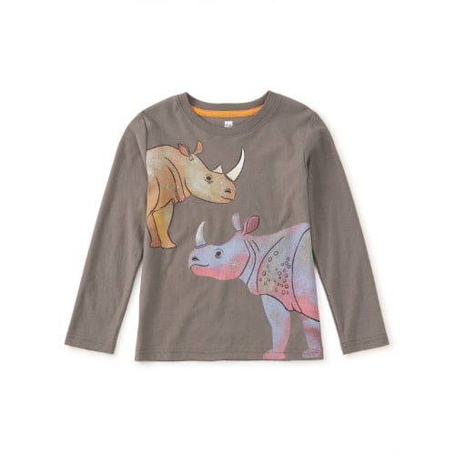 Tea Collection Painted Rhinos Graphic Tee Thunder