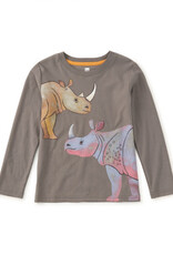 Tea Collection Painted Rhinos Graphic Tee Thunder
