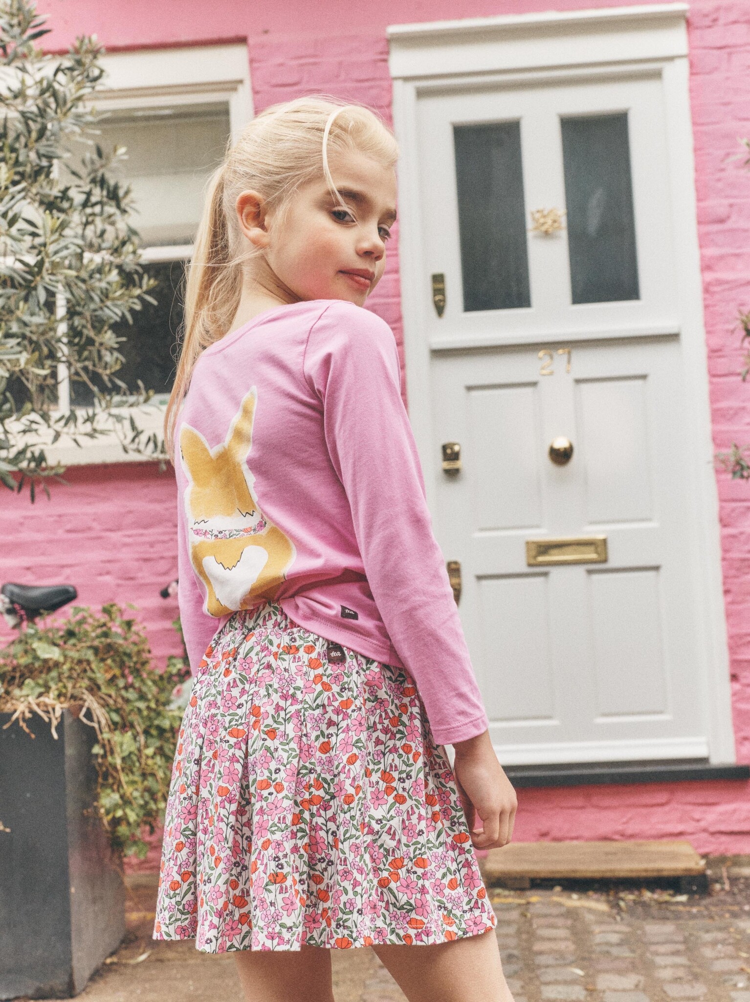 Tea Collection Pleated Jersey Skirt Somerset Meadow