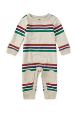 Tea Collection Stripe Knee Patch Baby Romper Mica