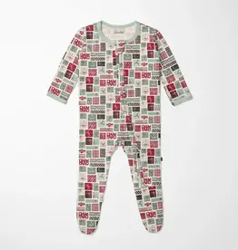 Kickee Pants Print Footie with 2 Way Zipper - Natural Christmas Gifts