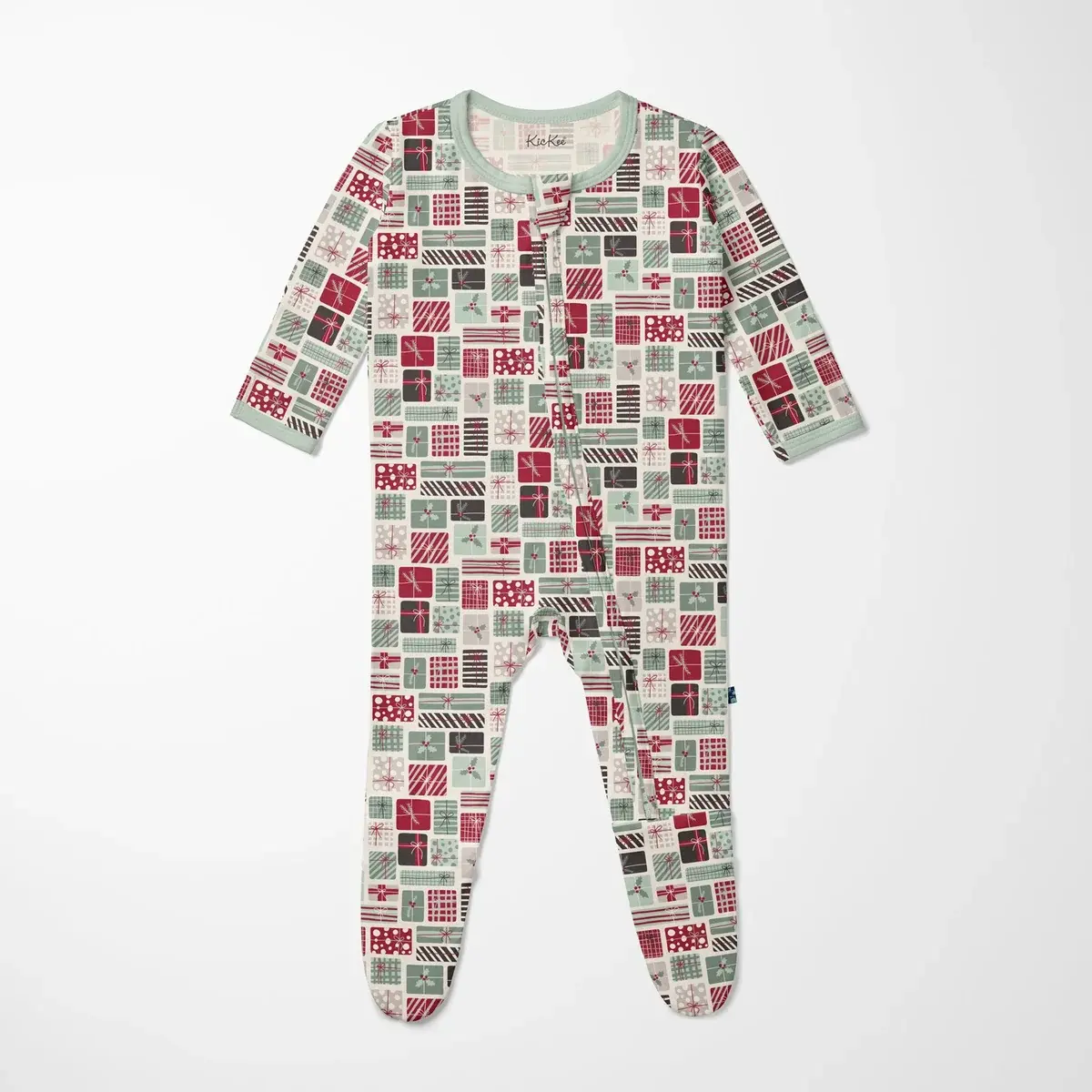 Kickee Pants Print Footie with 2 Way Zipper - Natural Christmas Gifts