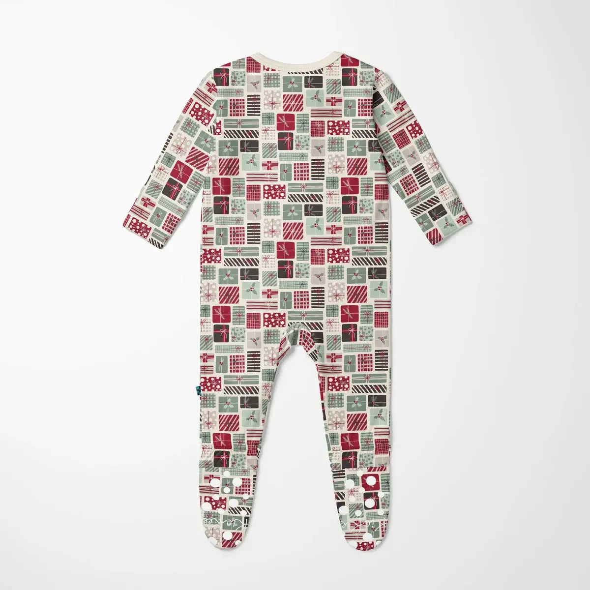 Kickee Pants Print Footie with 2 Way Zipper - Natural Christmas Gifts
