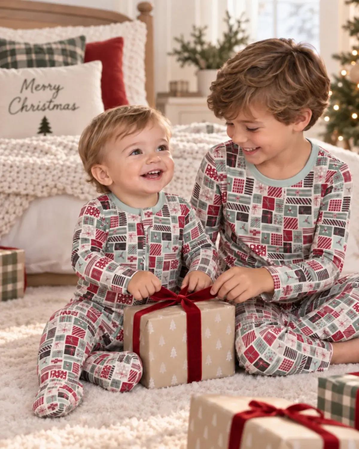 Kickee Pants Print Footie with 2 Way Zipper - Natural Christmas Gifts