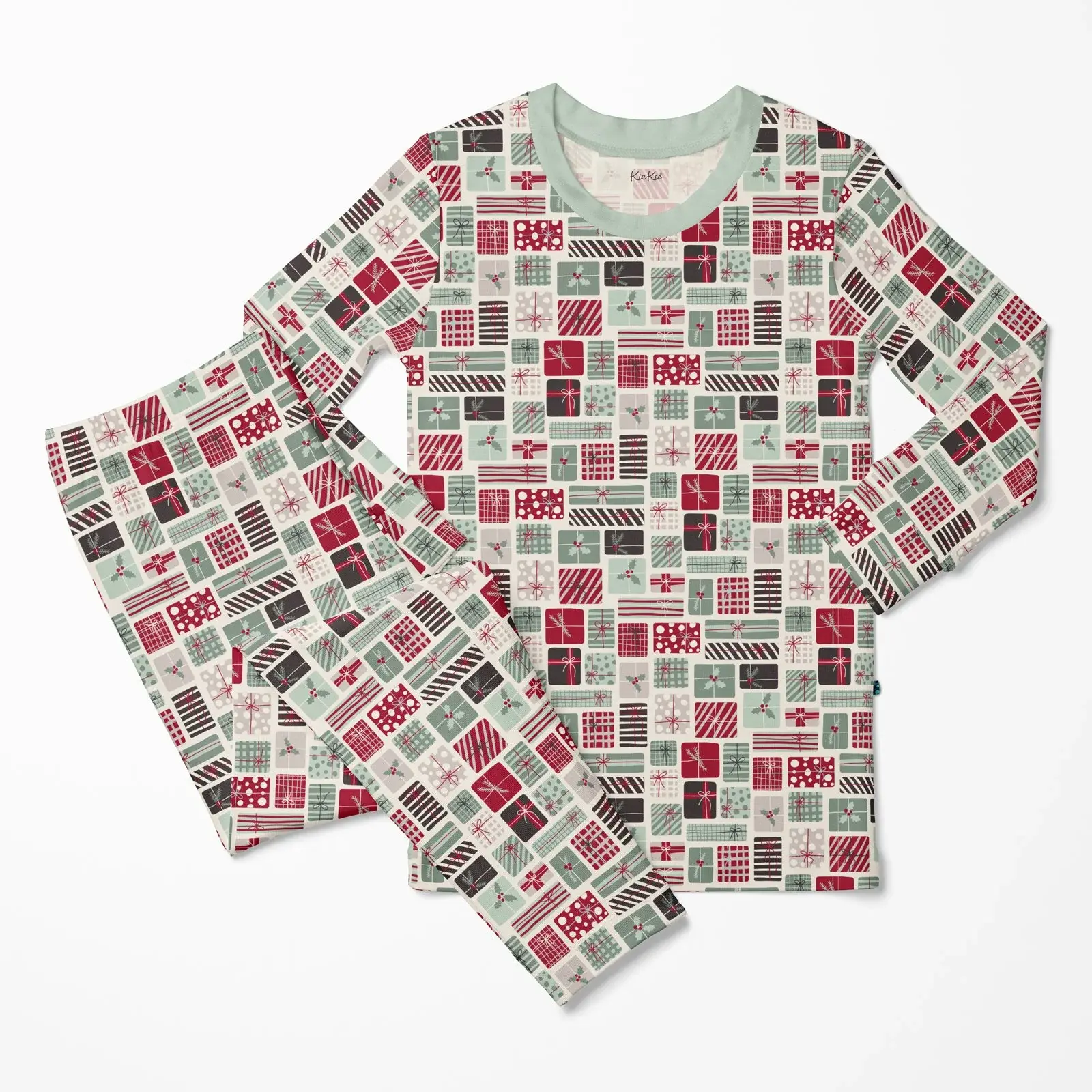 Kickee Pants Print Long Sleeve Pajama Set - Natural Christmas Gifts