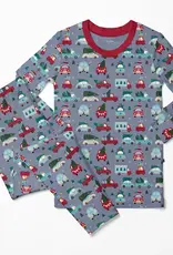 Kickee Pants Print Long Sleeve Pajama Set - Moonlight Christmas Cars and Trucks