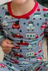 Kickee Pants Print Long Sleeve Pajama Set - Moonlight Christmas Cars and Trucks
