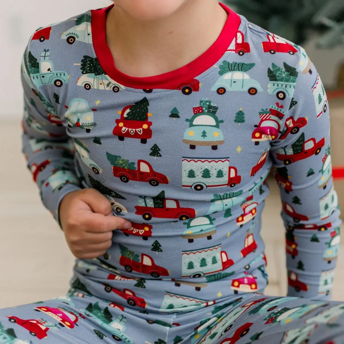 Kickee Pants Print Long Sleeve Pajama Set - Moonlight Christmas Cars and Trucks
