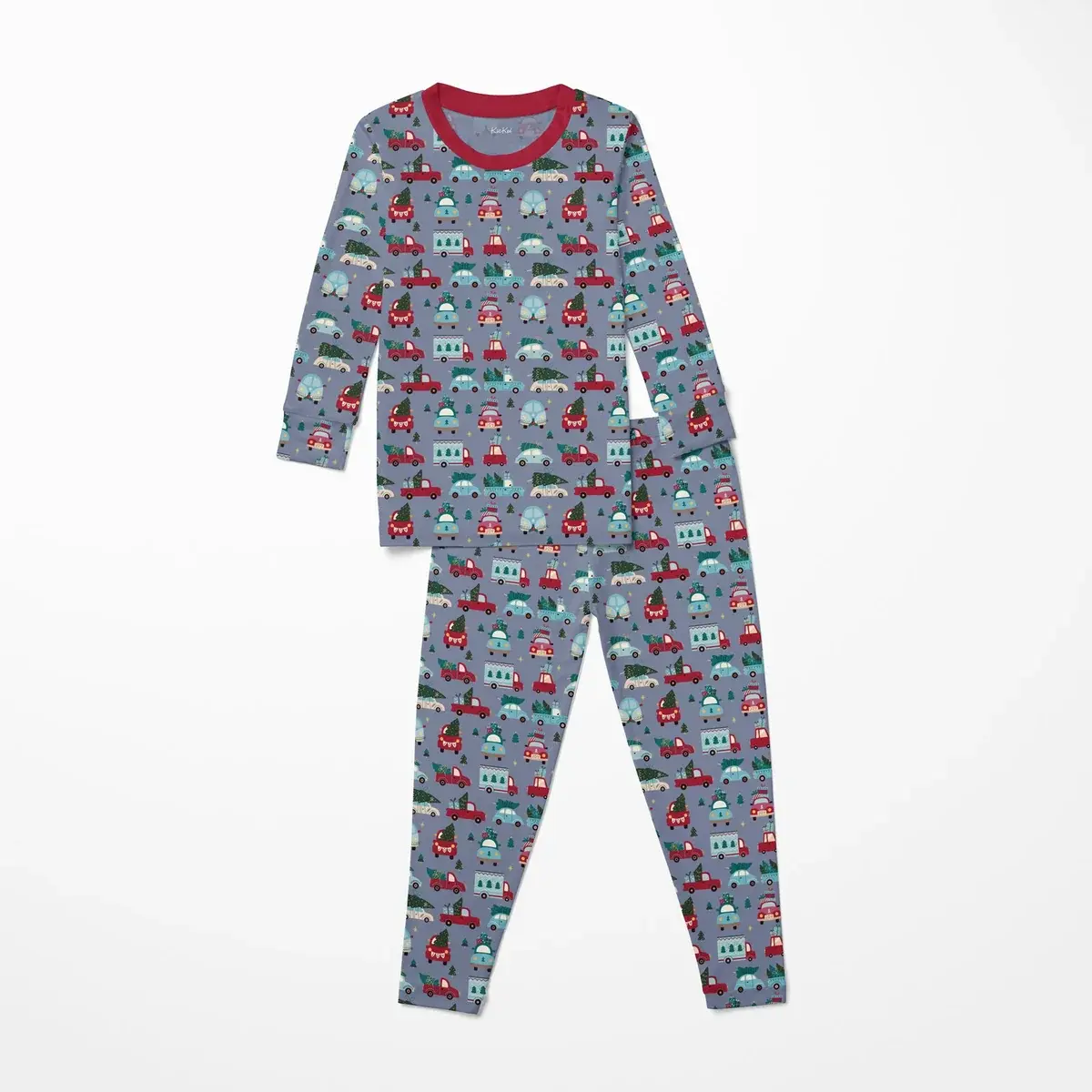 Kickee Pants Print Long Sleeve Pajama Set - Moonlight Christmas Cars and Trucks