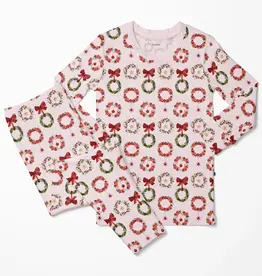 Kickee Pants Print Long Sleeve Pajama Set - Shrinking Violet Wreath