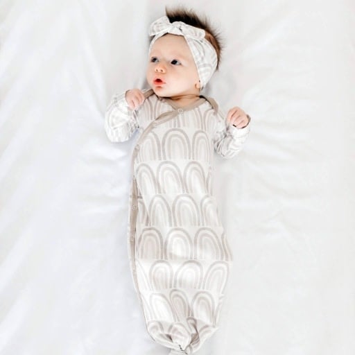 Copper Pearl NEWBORN KNOTTED GOWN - BLISS