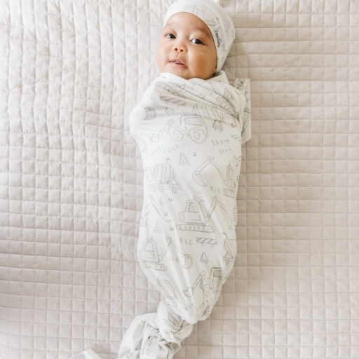 Copper Pearl KNIT SWADDLE BLANKET - GAGE
