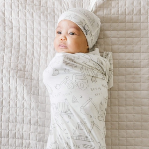 Copper Pearl KNIT SWADDLE BLANKET - GAGE