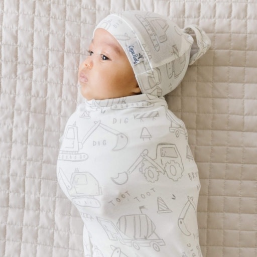 Copper Pearl KNIT SWADDLE BLANKET - GAGE