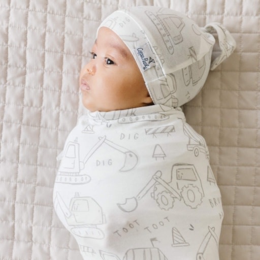 Copper Pearl KNIT SWADDLE BLANKET - GAGE
