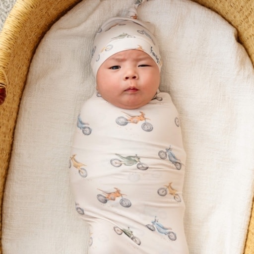 Copper Pearl KNIT SWADDLE BLANKET - RYDER