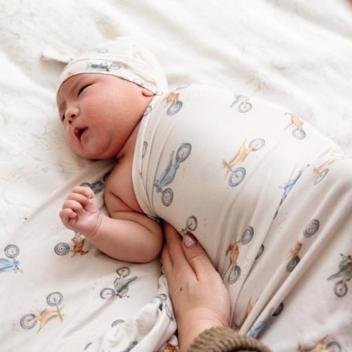 Copper Pearl KNIT SWADDLE BLANKET - RYDER
