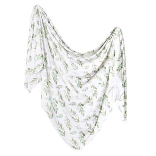 Copper Pearl KNIT SWADDLE BLANKET - FERN