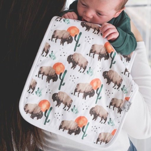 Copper Pearl 3 PACK PREMIUM BURP CLOTHS - BISON