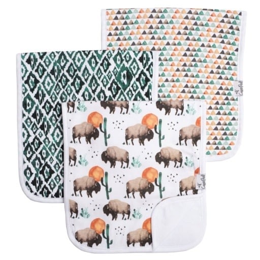 Copper Pearl 3 PACK PREMIUM BURP CLOTHS - BISON