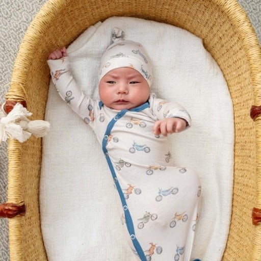 Copper Pearl NEWBORN KNOTTED GOWN - RYDER