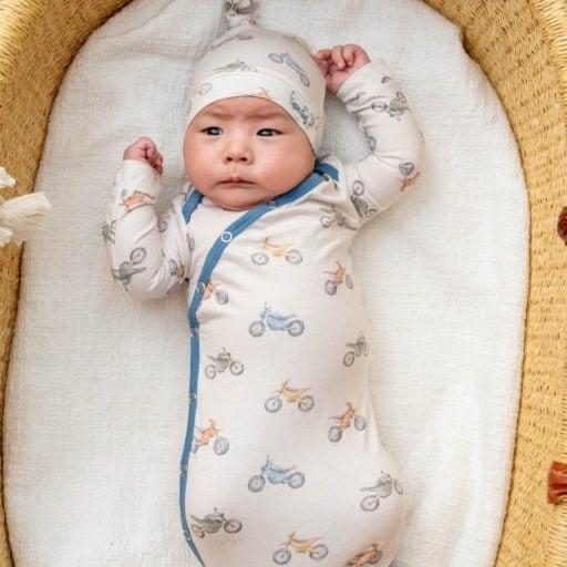 Copper Pearl NEWBORN KNOTTED GOWN - RYDER