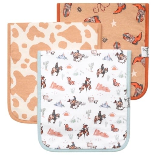 Copper Pearl 3 PACK PREMIUM BURP CLOTHS - BOONE