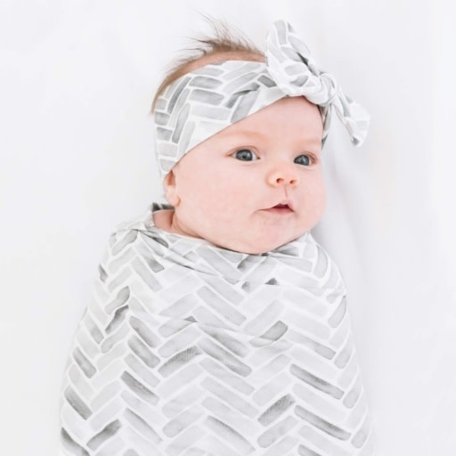 Copper Pearl KNIT SWADDLE BLANKET - ALTA